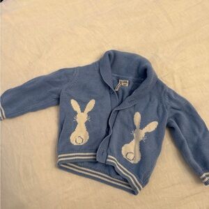 Janie and Jack Blue Easter Cardigan